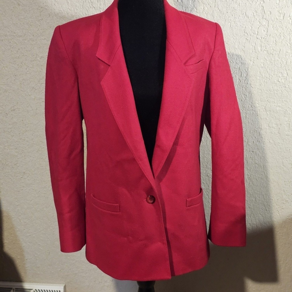 Koret Career Vintage Red 100% Wool Blazer Made in USA Size 10